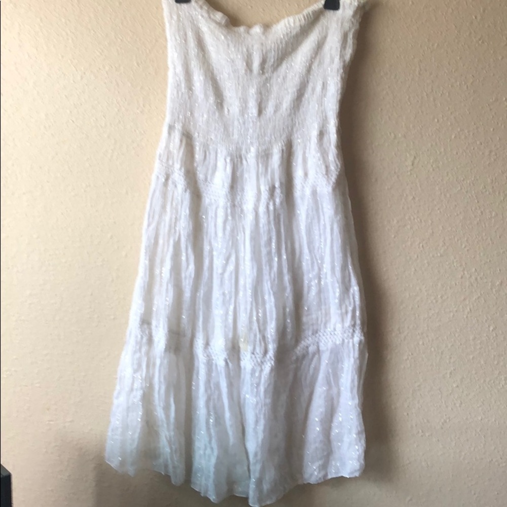 White and silver tube dress